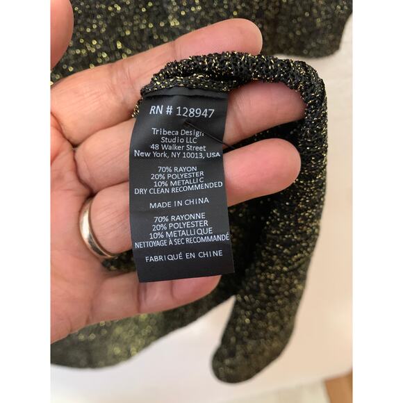 Nili Lotan Open Front Metallic Gold Black Duster Cardigan Size Small - Picture 3 of 9